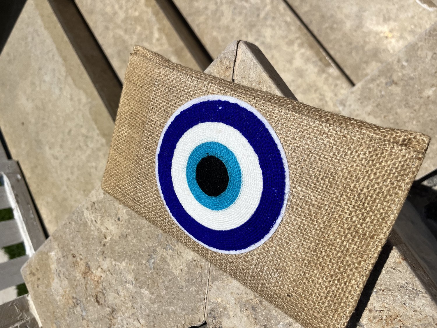 Evil eye clutch