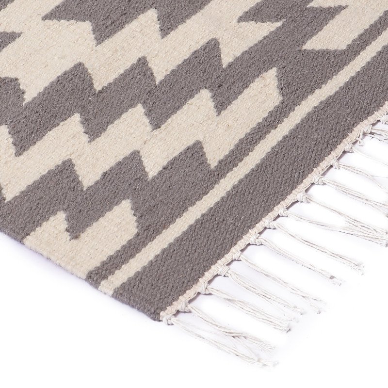 EYE Rug Hand Loomed KILIM Grey