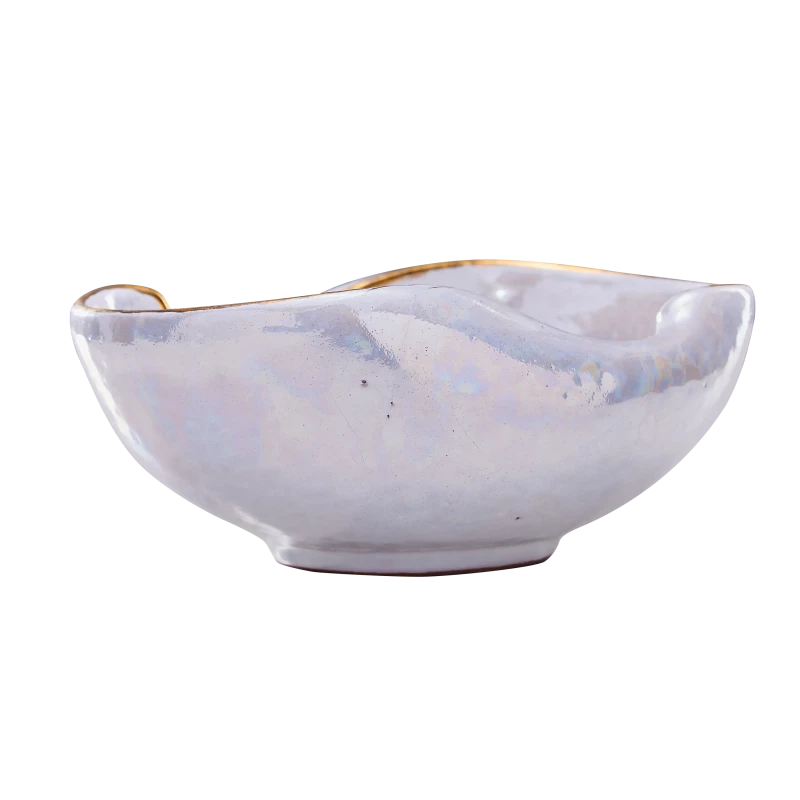 Wave soup Bowl White & Gold