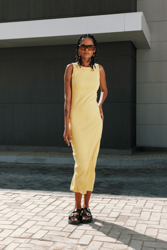 WASHED YELLOW_BASIC DRESS